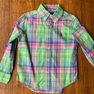 Ralph Lauren Kids Plaid Shirt - Green, Pink, Blue